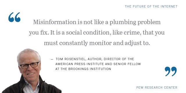 CultureDiplomat's tweet photo. “Misinformation is not like a plumbing problem you fix. It is a social condition, like crime, that you must constantly monitor and adjust to.”
~Tom Rosenstiel

#SocialMedia #Integrity #Character #FakeNews #Misinformation #Society https://t.co/pvuwhCFHAD