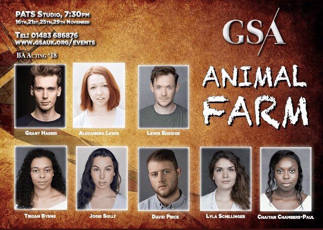 GSABAActors2018's tweet photo. The cast of Animal Farm ready to go for show 2! #oink #4inrep https://t.co/OCqeApLkGo