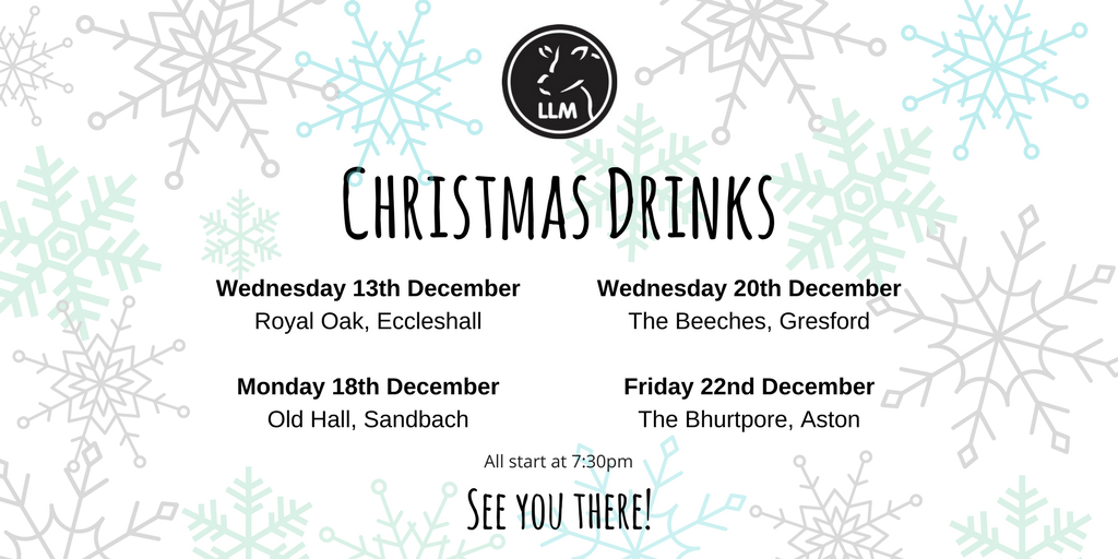 LLMteam's tweet photo. Dates for your diary - LLM Christmas drinks! We hope to see lots of you there for some festivities #LLMTeam #Christmas #nevertooearly https://t.co/EIbBfyQH99