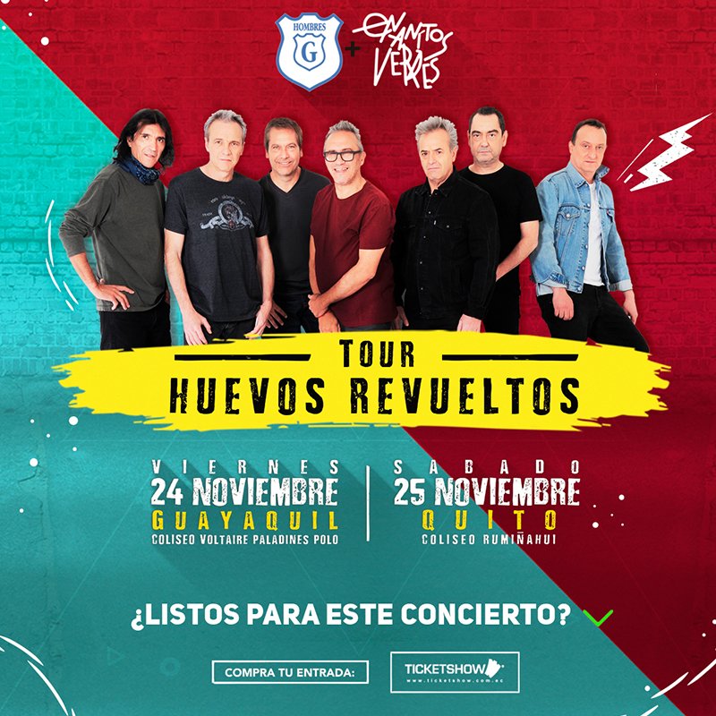 RevistaMariela's tweet photo. #TourHuevosRevueltos será la PRIMERA VEZ que #HOMBRESG y #ENANITOSVERDES unan sus voces!. Adquierelas aquí https://t.co/32qTAceDfK https://t.co/tMqNUqAfKA