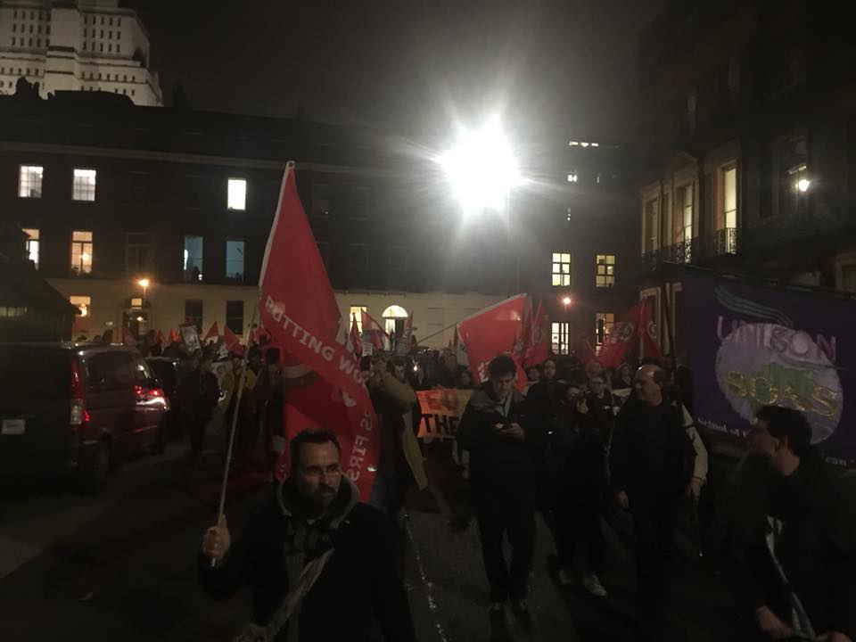 weareplanc's tweet photo. Hundreds at Senate House Strike Block! Currently blocking Holborn. Senate House on lock down. https://t.co/EYaSpmDVJw