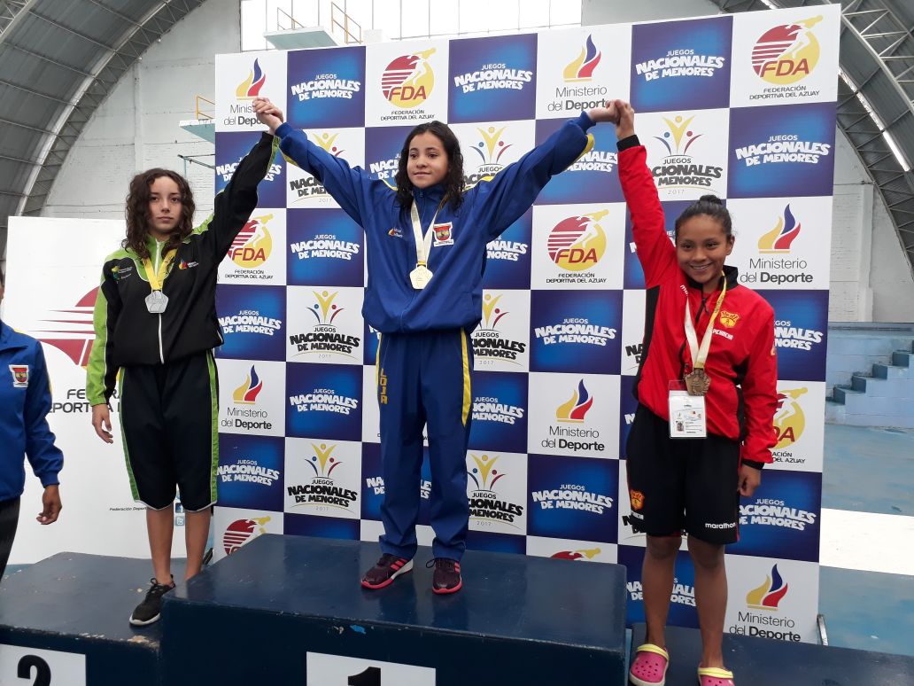 FEDENADOR_'s tweet photo. PREMIACIÓN|
#Natación 100m mariposa #Damas
🥇Daniela Contreras (Loja)
🥈Fiorella Espinoza (Morona Santiago)
🥉Ailyn Rodríguez (Pichincha)
#JuegosMenoresEc https://t.co/ts7bXK3VUf