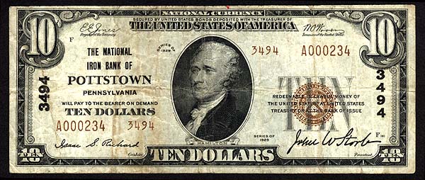 CollectorCorner's tweet photo. CH#3494 $10 Small Size Ty. 2 National Bank Note National Iron Bank Pottstown, PA. https://t.co/rEPj49ex8d #CollectorsCorner #Online #Currency #Marketplace #CurrencyForSale #NationalBankNote #NationalIronBank #SmallSizeCurrency #PaperMoney #RareNote #Money #Collectible #Collector https://t.co/LDyMxVY3eq
