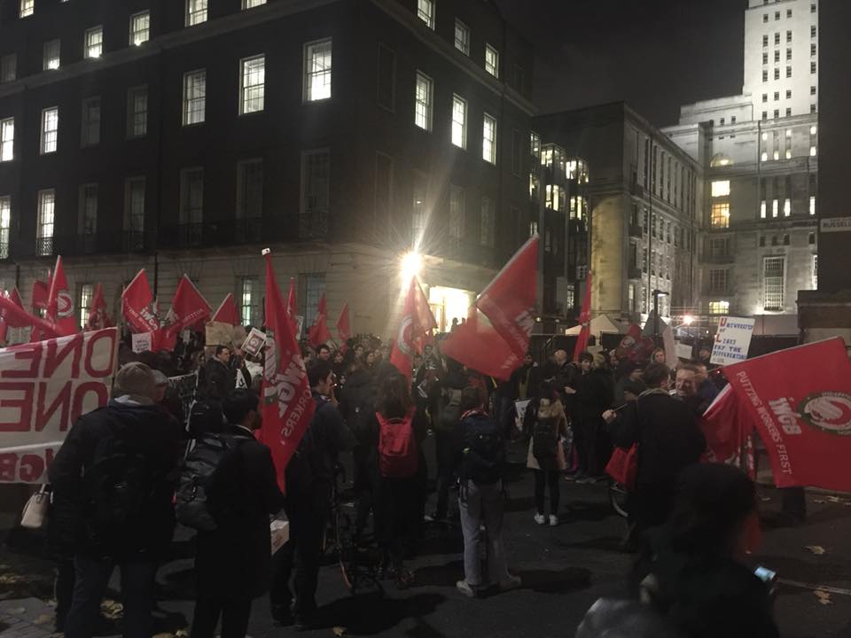 weareplanc's tweet photo. Hundreds at Senate House Strike Block! Currently blocking Holborn. Senate House on lock down. https://t.co/EYaSpmDVJw