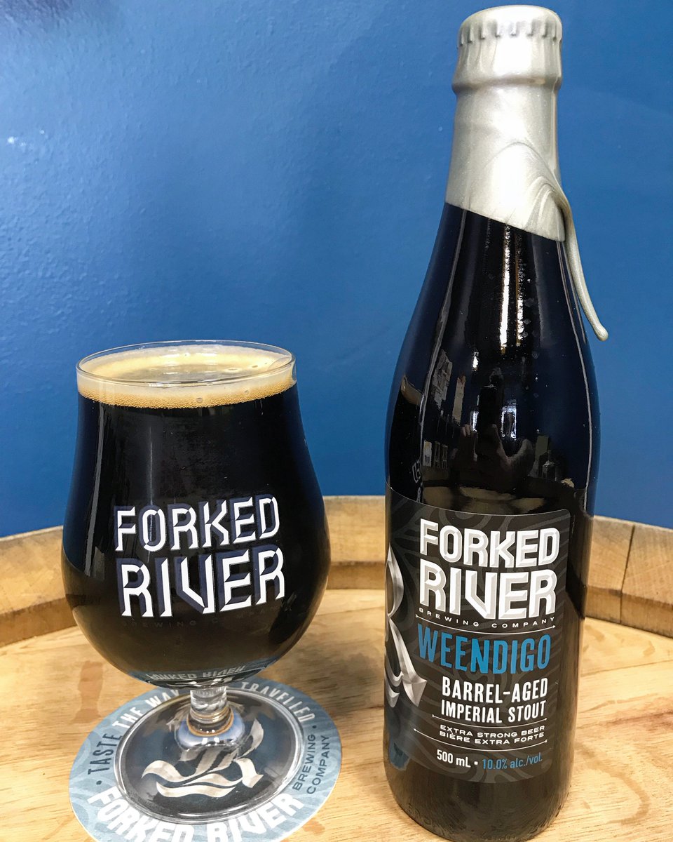 forkedriverbrew's tweet photo. Weendigo is back! This bourbon barrel aged imperial stout is rich and velvety with notes of dark chocolate and bourbon! Available at the brewery in bottles and by the glass!
#getforked #tastethewaylesstravelled #ldnont #supportlocal #weendigo https://t.co/u2h6Bhg3gO