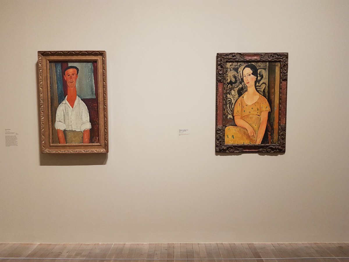 rivolicast's tweet photo. #Modigliani apre alla @Tate ora. Ritratto di #GastonModot, dalla #collezione @CentrePompidou Pompidou installato vicino a quello della mogli #MadameModot, dalla Collezione #FrancescoFedericoCerruti @rivolicast foto @CCB_Castello https://t.co/Ty4kDNDQSR