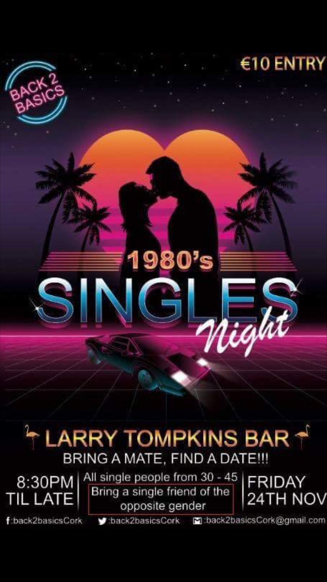 RadioColum's tweet photo. Also this weekend its @Back2BasicsCork for Cork singletons!! If 80's music and a slow set is your thing, then be there! You might even meet the love of your life ❤ https://t.co/70fYWds6lo