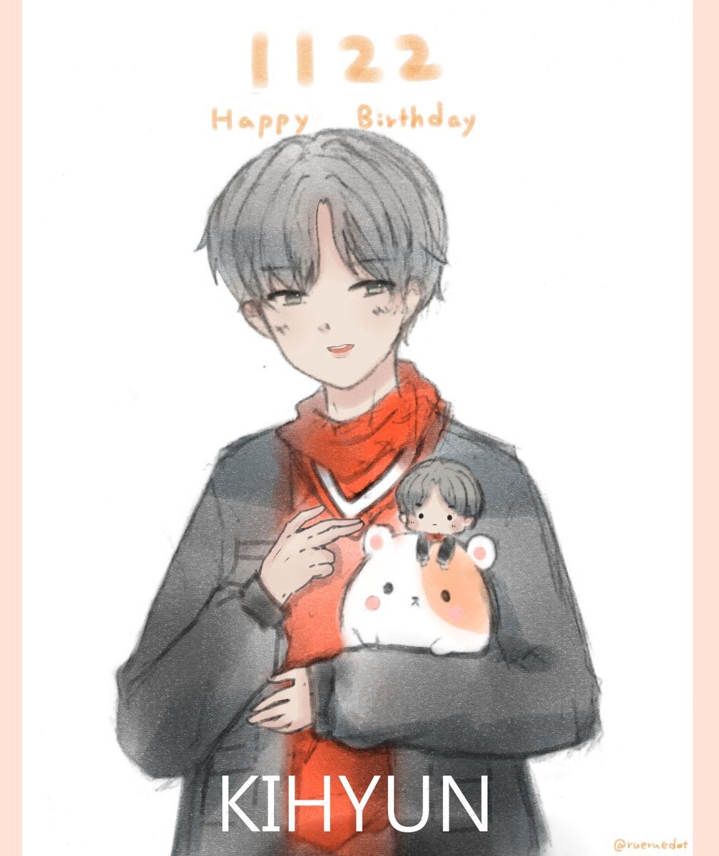 Project1096MX's tweet photo. [#MonstaXUpdates] Happy birthday #KIHYUN  💖💖💖@OfficialMonstaX #MONSTA_X #KIHYUNDAY Fanart by @rueruedot https://t.co/iSspEcKX9n