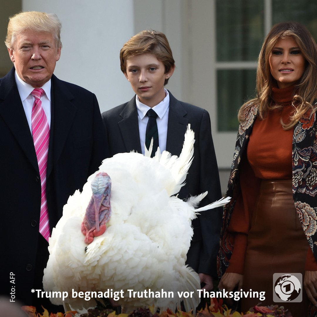 tagesschau's tweet photo. Familienfoto mit #Truthahn. #Thanksgiving #Trump https://t.co/5szygW9hCk
