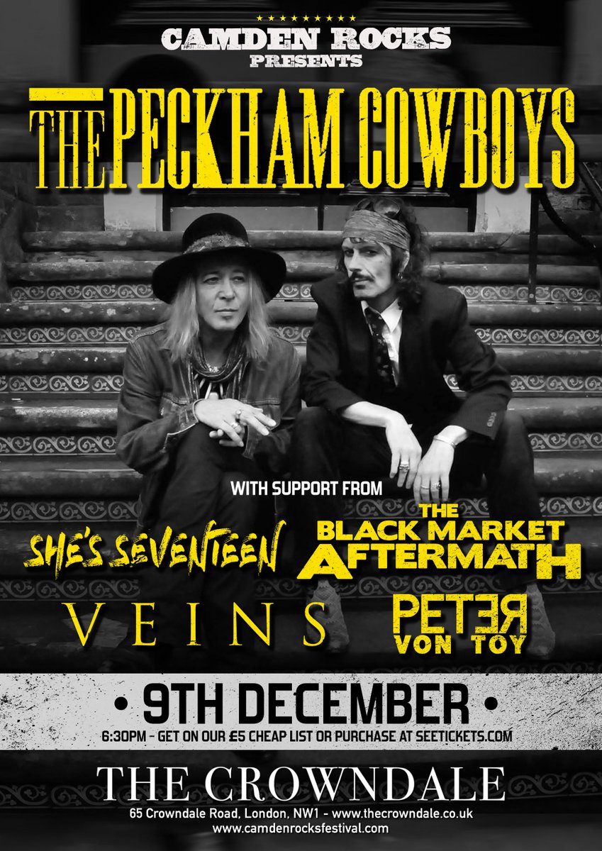 Veins are coming for London this December <a href="/CamdenRocksFest/">Camden Rocks Fest</a> <a href="/TheCrowndale/">The Crowndale Club</a>