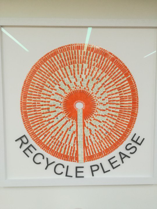 IlievVesselin's tweet image. Great art from recycled train tickets at @Londroid @Thetrainline