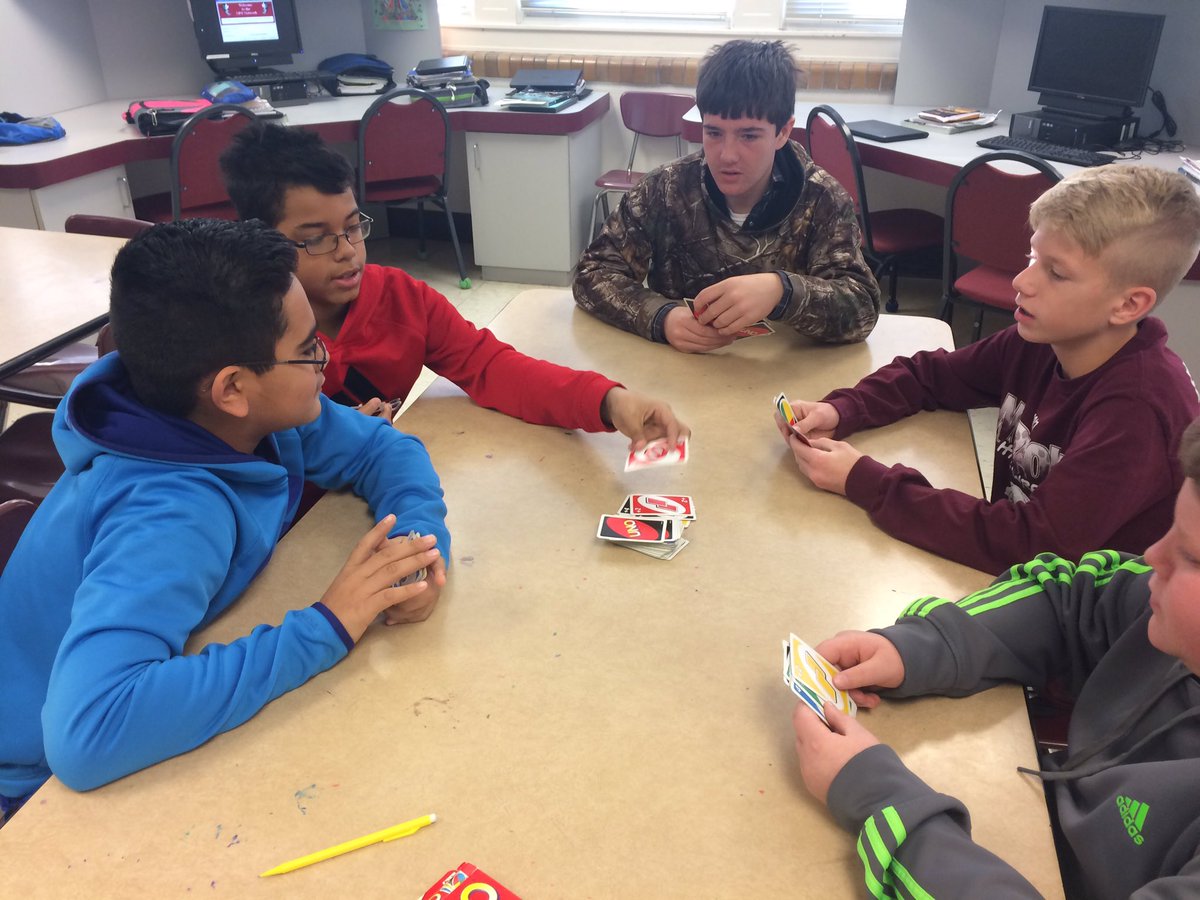 JanineMKrohn's tweet photo. Family game day!  @NJHS_Panther The FACS classes ended their family strengths unit with positive family strategies. Spoons, Last letter, Opposite Charades, Uno. #family #commication #FACS #teamwork https://t.co/hxxPw9FNXc