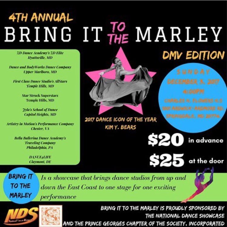 Come out &amp; support <a href="/DBW_Dance/">Dance & BodyWorks</a> at the 4th Annual Bring It to the Marley showcase Sunday Dec. 3rd!!✨