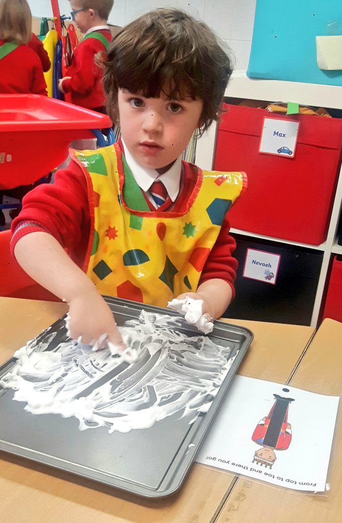 ysgolbrynhedydd's tweet photo. #YBHNURSERY enjoying practising our number formation this week by getting messy with shaving foam #morningclass #afternoonclass #YBH #DIAIUTF #mathsinclass #numberformation https://t.co/P5XUz8HwLE