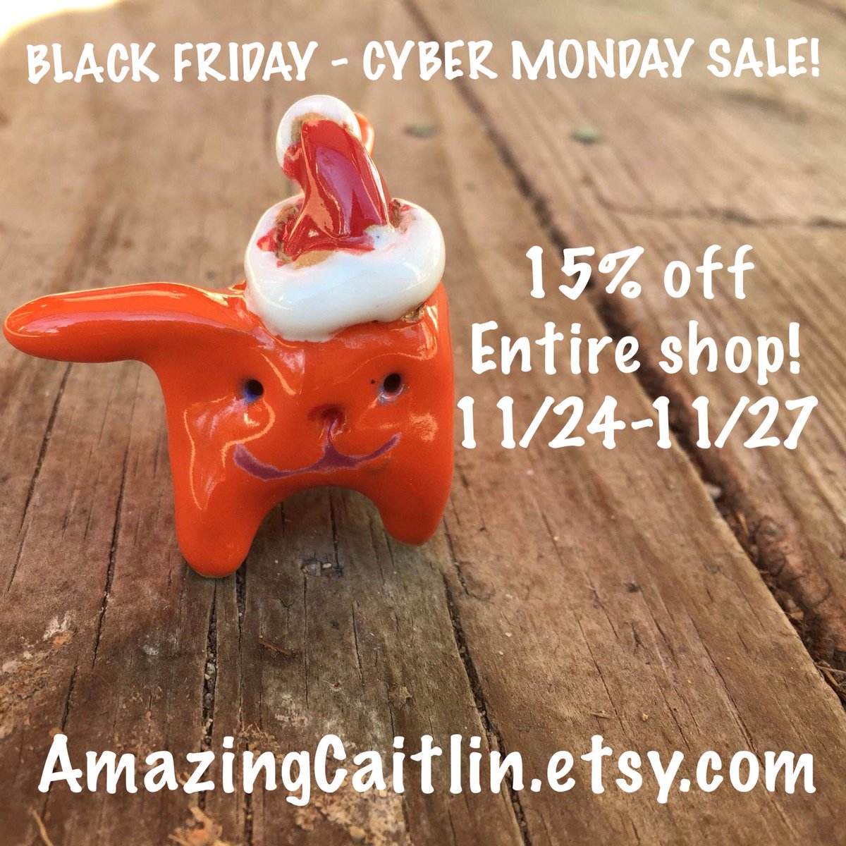 caitlinspottery's tweet photo. Mark your calendars! I'll be having a #blackfriday and #cybermonday sale in my @Etsy shop starting 11/24! https://t.co/kB2a78vwYZ #handmade #pottery https://t.co/4giIpsKIL6