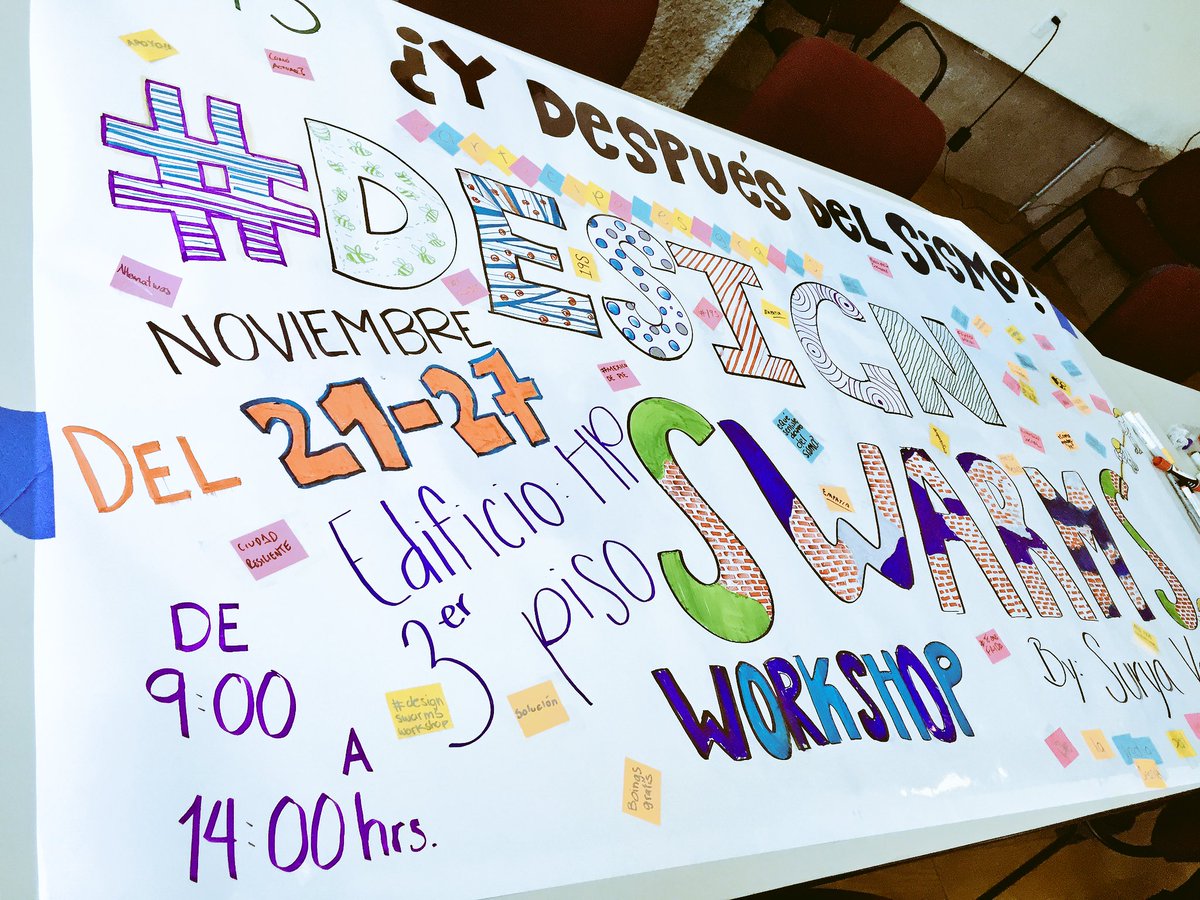 la_chilakiller's tweet photo. Day 1 Design Swarms Workshop "RESILIENTE" by Surya Vanka at UAM Azcapotzalco #designswarms #HumanCenteredDesign #methods  #19S #FuerzaMexico https://t.co/2zVlNwhlZz