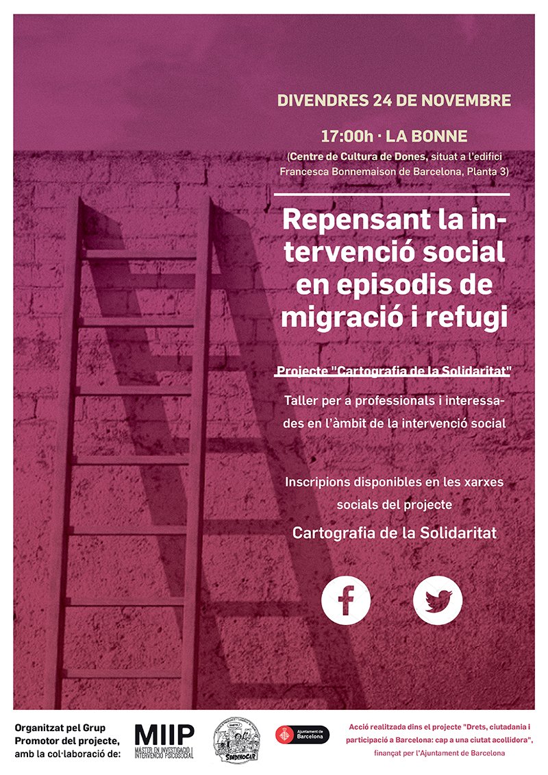 Ens veiem en 3 dies! Segón taller en el marc del projecte, en el que reflexionarem d'una manera crítica sobre el rol de les intervencions en episodis de migració i refugi. Taller gratuit, inscripcion aquí:
goo.gl/forms/LgJ9rGnB…