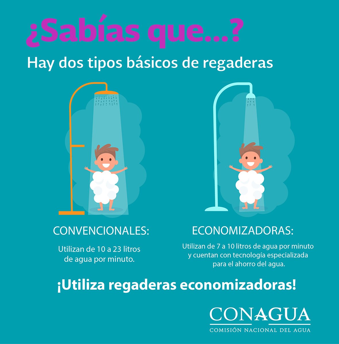 conagua_mx's tweet photo. ¿#SabíasQue existen regaderas que pueden ayudarte a reducir el consumo de #Agua en el baño? Consulta el siguiente dato: https://t.co/zTcUAopoLC