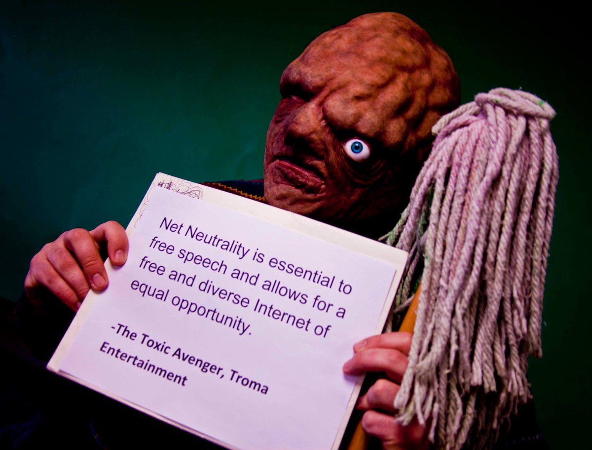 Troma_Team's tweet photo. Save #NetNeutrality - https://t.co/jPVd4aEbTF

RT @pattonoswalt ::

Call and e-mail and BOMBARD @AjitPaiFCC:

Ajit.Pai@fcc.gov 

(202) 418 2000

He wants to destroy #NetNeutrality. Don’t let him. https://t.co/ahNkmDoJfC