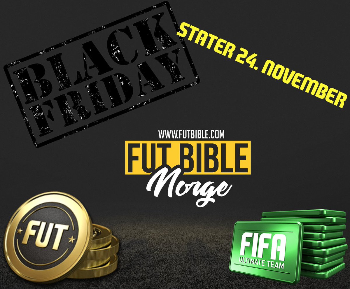 FUTBIBLE_1's tweet photo. Black Friday starter 24 November. NÅ PÅ FREDAG. #fut #FUTNOR #FIFA18NOR #FIFA18 #FUTBIBLENORGE https://t.co/dYTGjzBFPO