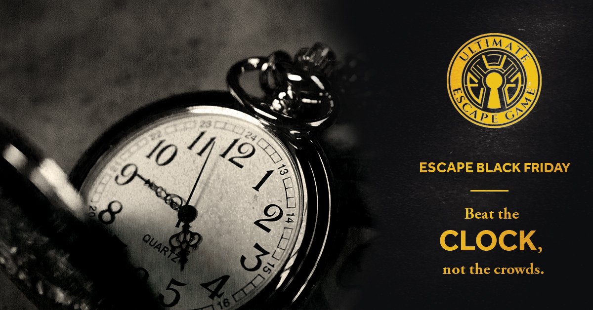 iEscapedDallas's tweet photo. What are you doing on Black Friday? Take a break from shopping and play one of our rooms! Save 15% using the promo code BLACKFRIDAY15. To book your room ➡️ https://t.co/5JJhdvjF7y   

#BlackFriday #BlackFriday2017 #BlackFridayWeek #EscapeRooms #Deals https://t.co/FKJxlT9vsz