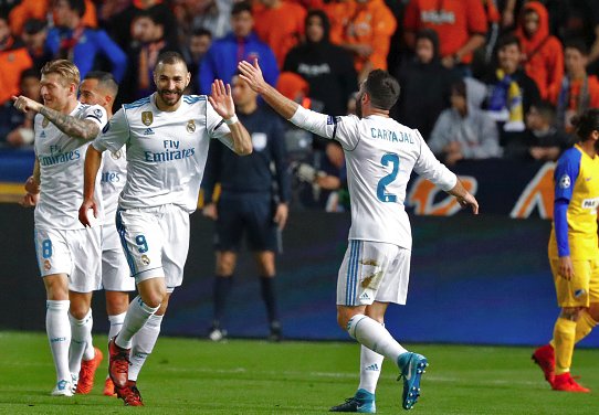 realmadridnote's tweet photo. Karim Benzema marca su primer doblete desde el 4 de marzo. https://t.co/9ccv95T9Qa