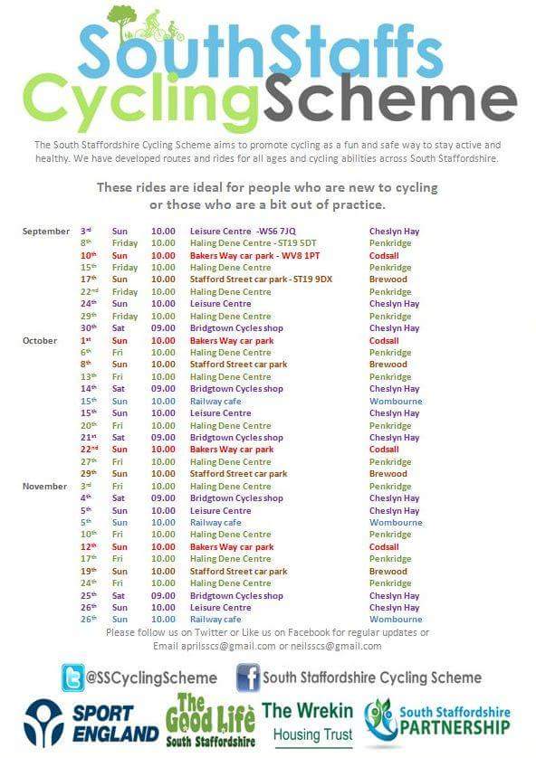 SSCyclingScheme's tweet photo. We're looking forward to our beginners ride on Sunday in Wombourne @Wombourne_Adds @WombournePages @WtonMagazine @EandS_Wton @WolvesRacingCC https://t.co/5ugAm0RA4W