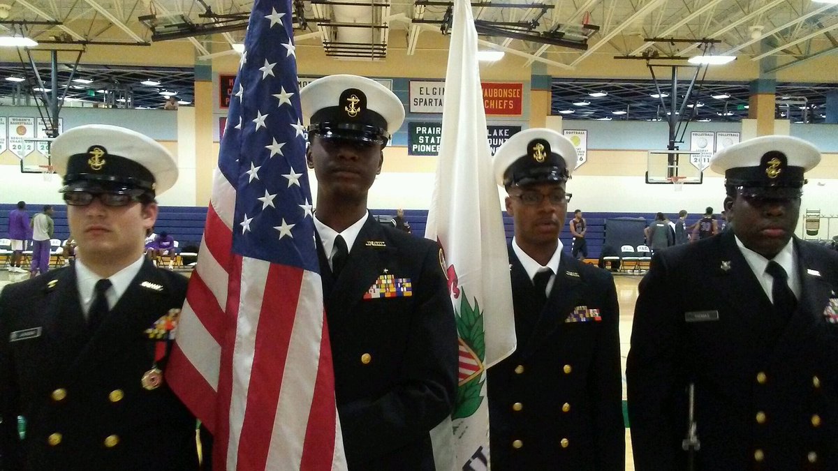 Bloom NJROTC Presented Colors @ the PSC Veterans Appreciation Men's Basketball Game @ 730pm tonight: Teron Mitchell, Victor Thomas, Raphael Aikens, Jr. &amp; Austin Jackson.