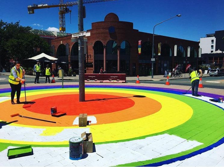 Canberra pays tribute to marriage equality win with a rainbow