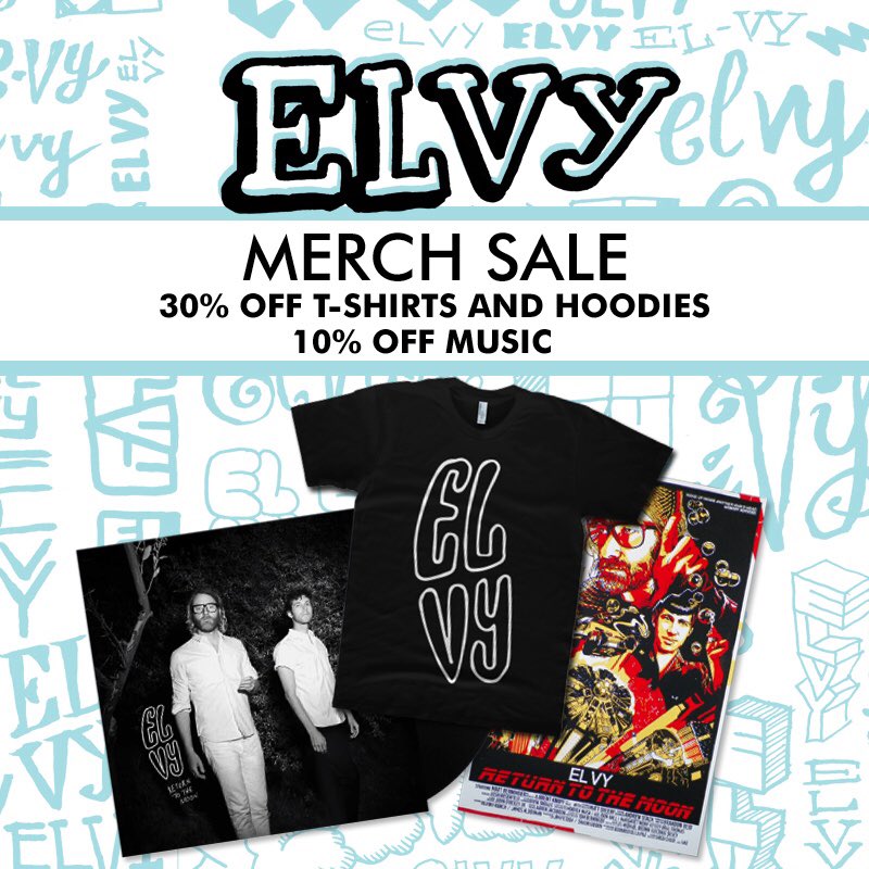 Hot dang, there’s a sale going on in our merch store. Now’s your chance to dress your entire family in EL VY merch for the holidays. elvy.store-08.com
