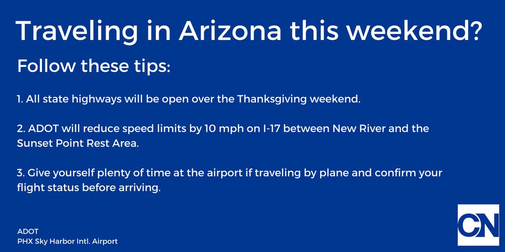 cronkitenews's tweet photo. Heading out of town for #Thanksgiving weekend? Here are three tips you'll want to know before you travel. 🚗✈️ https://t.co/bKFoYtaL31