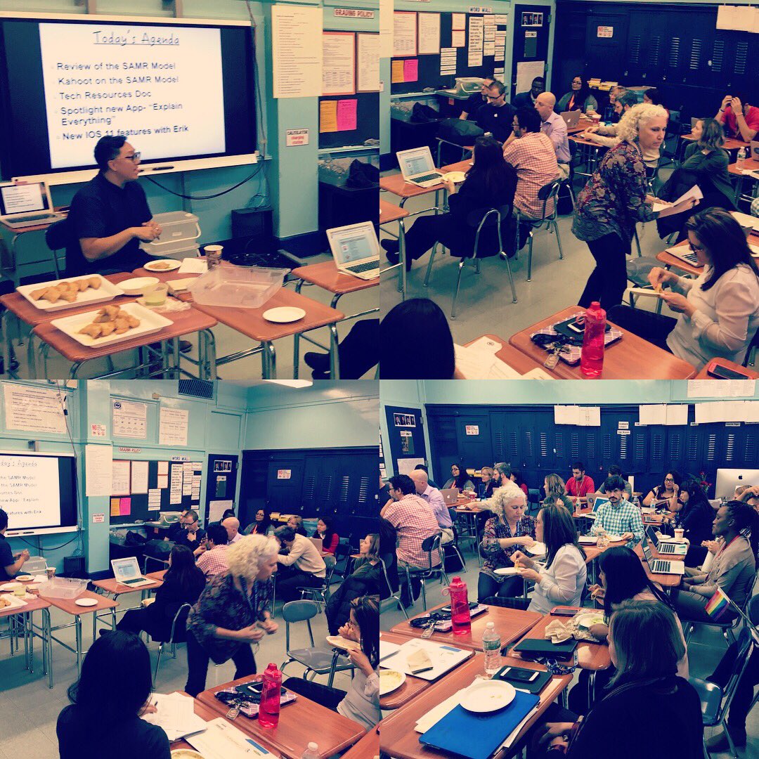 MIHSNYC's tweet photo. MIHS teachers showcase the great work they do incorporating the use of technology with our ELLS & ending the day with an in-house PD on Sharing Best Practices Using Technology! #PPOvisit #100%appleteachers #appleconnectEd #teachergains💪 https://t.co/Cle7xqp2Oz