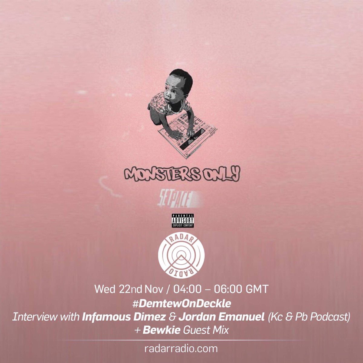 jordvnemanuel's tweet photo. I got a chance to interview artist @INFAMOUSDIMEZ about his new album #MonstersOnly on @Horrickle and @Gallah_Demtew show on @RadarRadioLDN #DemtewOnDeckle 

Catch the whole show early tomorrow morning 4am - 6am https://t.co/wQkxj1USkF