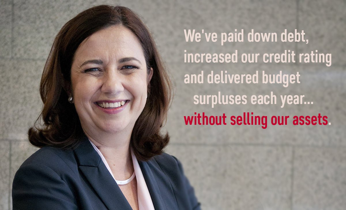 gcLaborista's tweet photo. .@AnnastaciaMP has shown you don't need to cut jobs, slash services or sell-off public utilities to run a govt in surplus. There's no reason to consider @TimNichollsMP. Palaszczuk gets on with business. Help her govt continue the fine job. Labor = a #BetterQld.
#qldvotes #qldpol https://t.co/olbVbsytZD