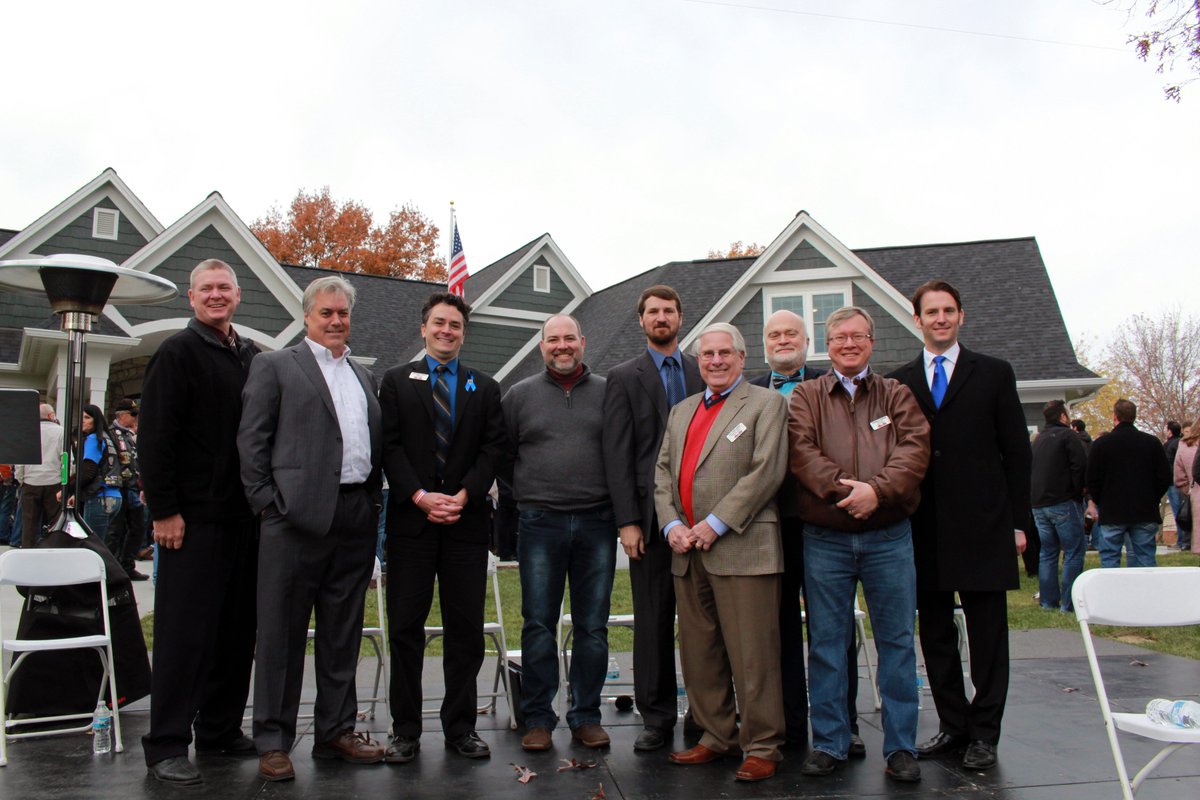 CityofBallwinMO's tweet photo. All of Ballwin's elected officials were in attendance at the Home Dedication today for Mike and Sarah Flamion. Thank you to the board, the mayor @Pogue63021 , and every single community member who made this home possible #BallwinStrong @BallwinPolice https://t.co/y5feEKySte
