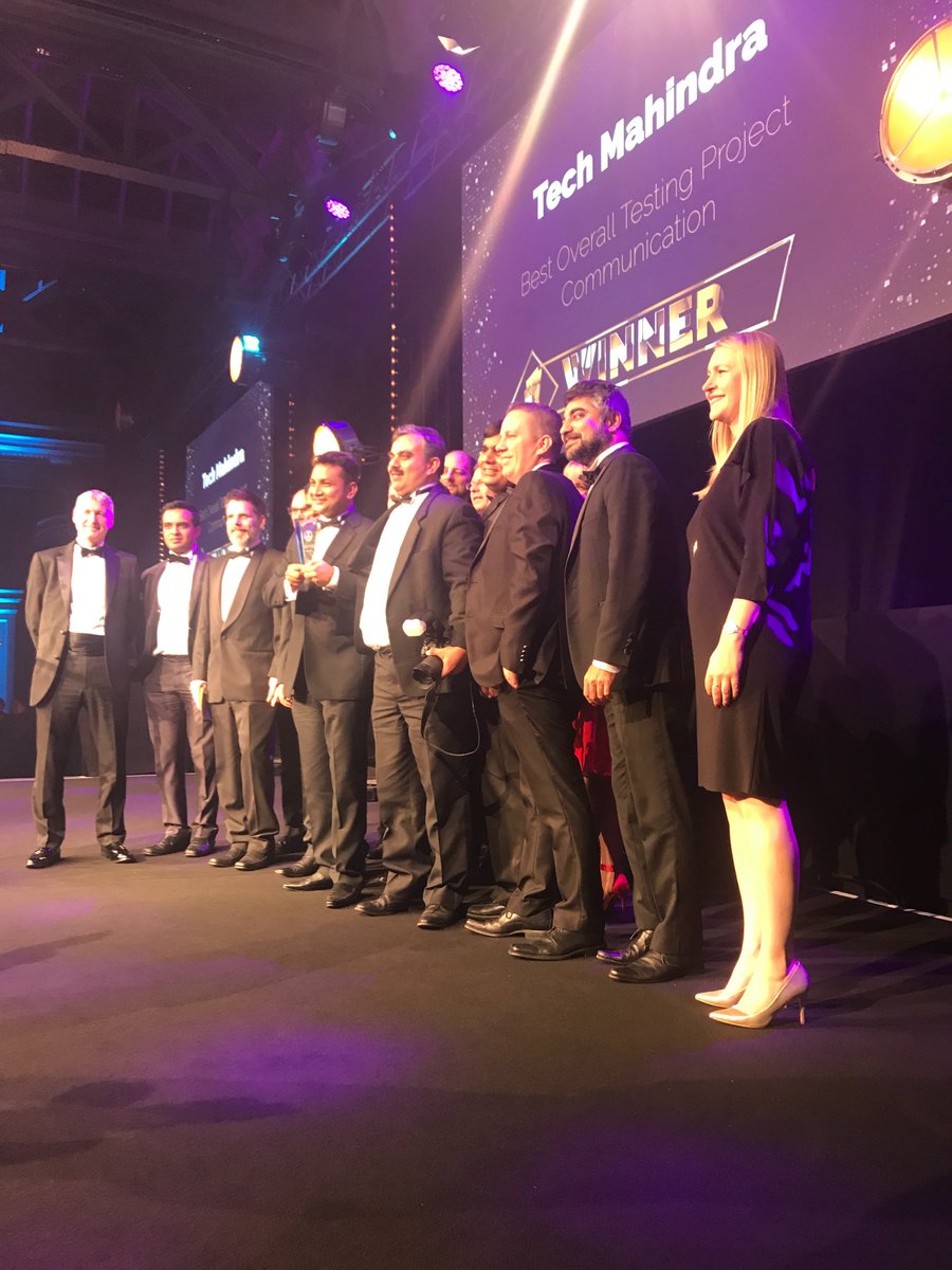 testmagazine's tweet photo. The Best Overall Testing Project (communication) at the #SoftwareTestingAwards goes to @tech_mahindra https://t.co/BSRK5AFVPN https://t.co/q3YqwOKEC2