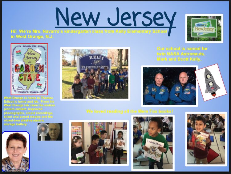 MamaBearTeele's tweet photo. Mrs. Navarro’s K class’ Global Read Aloud travelogue page. Kindergarten has been busy reading Mem Fox books & connecting around the world as far away as New Zealand. 📚🌏🇺🇸❤️ #GRAMem #WO2World #GRA17 #proudteachers @amienav @dmdacosta13 @KellyElementary @woschools https://t.co/MNR2O9lPpm