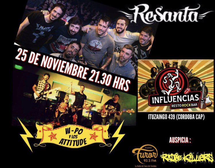 ResantaOficial's tweet photo. Este fin de semana #ResantaEnVivo en #Córdoba 🤘🏻🤘🏻🤘🏻 !! https://t.co/6xj0eG4ykb