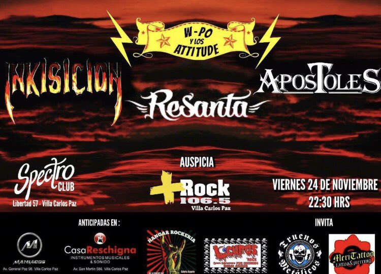ResantaOficial's tweet photo. Este fin de semana #ResantaEnVivo en #Córdoba 🤘🏻🤘🏻🤘🏻 !! https://t.co/6xj0eG4ykb