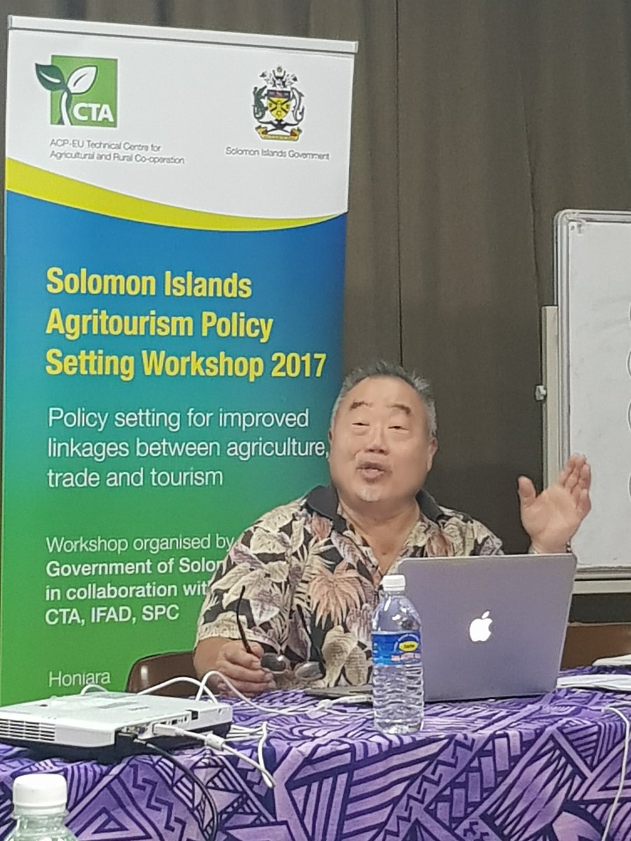 SPTOsChris's tweet photo. My good friend Colin Chung shares his knowledge and experience at the Solomon Islands Agritourism Policy Setting Workshop 2017. @SthPacTourism is there this week to support Solomon Islands. https://t.co/JmDF9fLH2C