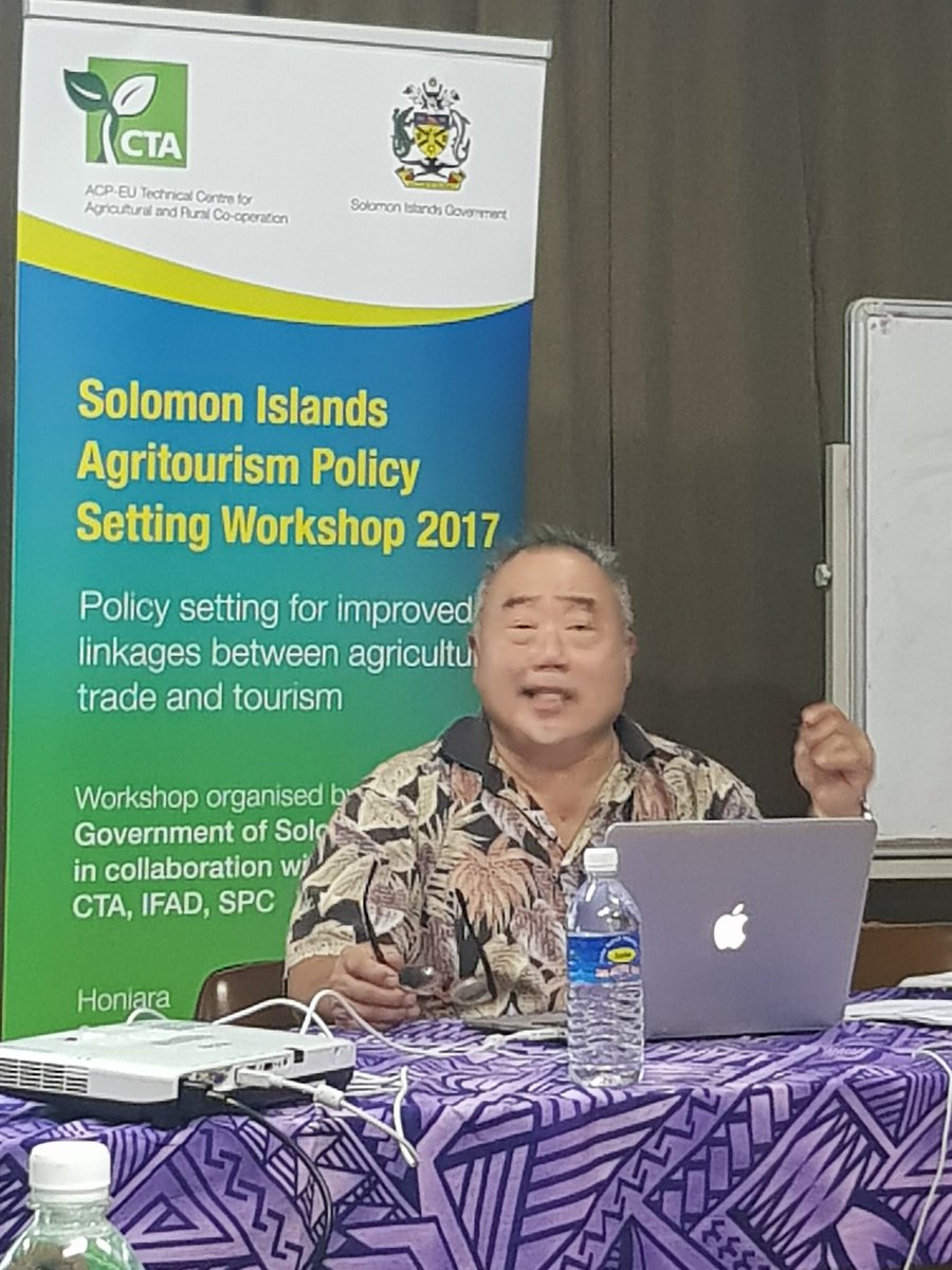 SPTOsChris's tweet photo. My good friend Colin Chung shares his knowledge and experience at the Solomon Islands Agritourism Policy Setting Workshop 2017. @SthPacTourism is there this week to support Solomon Islands. https://t.co/JmDF9fLH2C