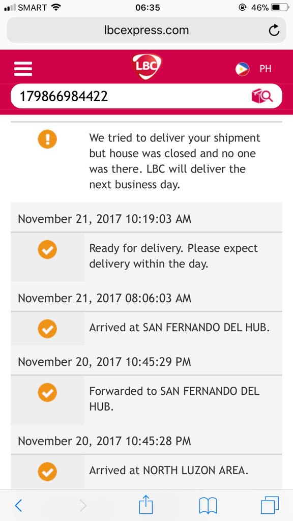 cher_061's tweet photo. @LBCexpress was @ our house d whole day yesterday, no1 fr LBC came to deliver my package. https://t.co/BlH7qYyKce