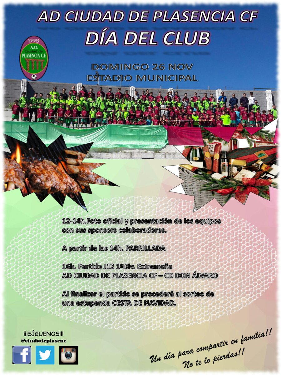 ciudaddeplasenc's tweet photo. ¡¡¡Este domingo es un día especial!!! Presentación oficial de todos los equipos del club, con sus respectivos sponsors colaboradores. ¡¡Te esperamos!! https://t.co/jTSYGDyH6J