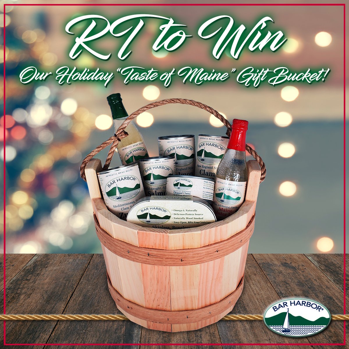 barharborfoods's tweet image. RT TO WIN a beautiful Maine-made bucket, packed with Bar Harbor® favorites, EACH WEEK in Nov-Dec #RTtoWin #Giveaway #Free #EnterToWin #Win #GiveawayAlert