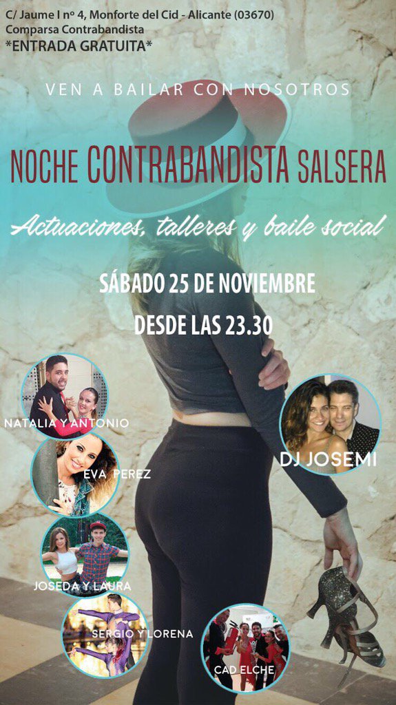 contrabandistas's tweet photo. Ritmos caribeños y salsa !! Ven a bailar !!@VisitMonforte @contrabandistas @ComparsaMoros @CompCristianos #MyC2017 https://t.co/Pm0JzOc79L