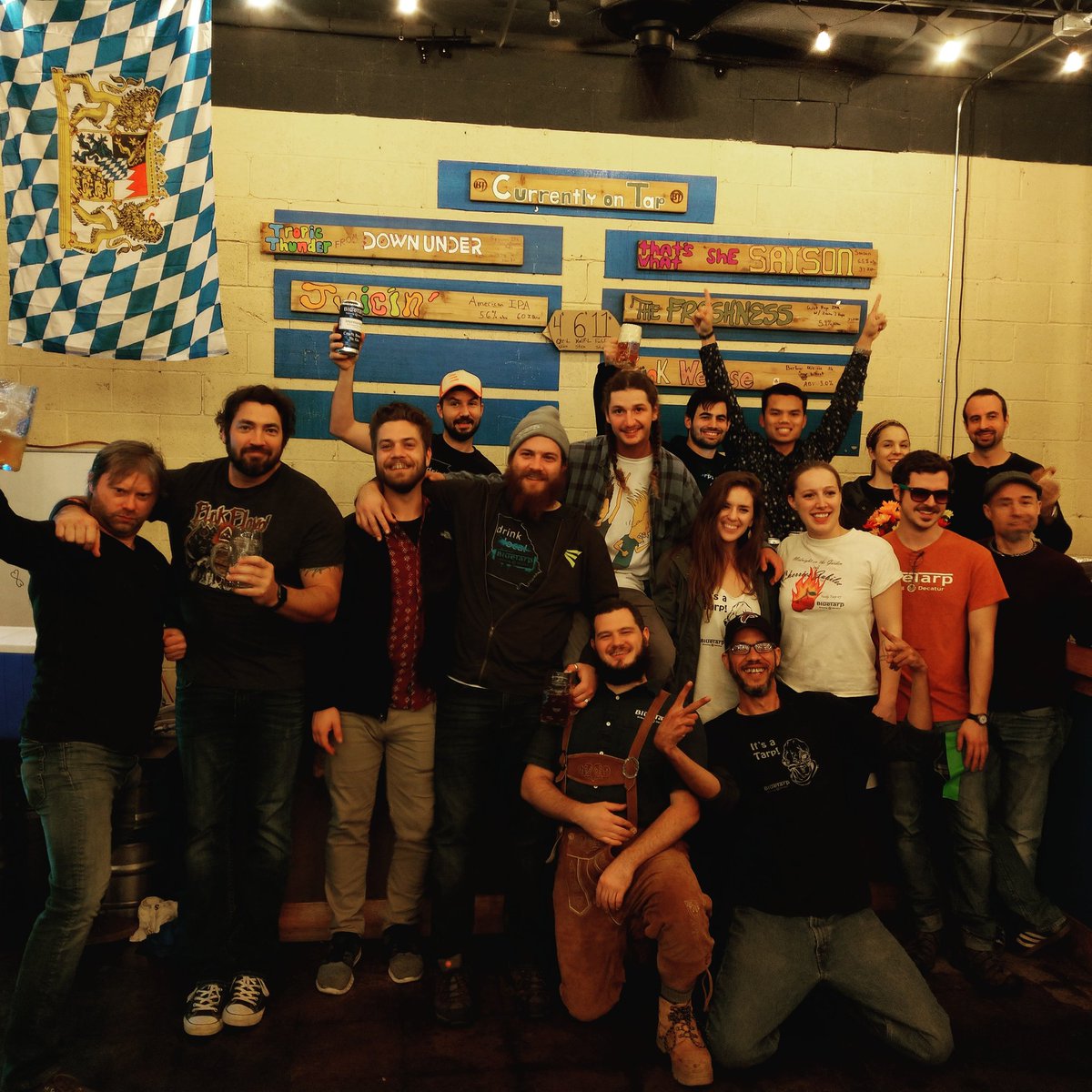 Brewwana's tweet photo. RT BlueTarpBrew: #Novemberfest was a #blast this year! Thanks to all who came out and Thanks to my crew for one more year under Tarp. Everyone went fall in for sure. #tarplife
.
.
#winteriscoming
#GABeer #oktoberfest #decaturga #craftbeer #Marzen #rossc⦠https://t.co/kdRRzi4t4g