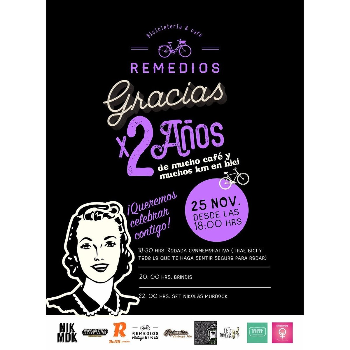 bicisremedios's tweet photo. #LoHacemosPorTi
Te esperamos este sábado 25 de noviembre a partir de las 6 pm 😍 🚲 ☕ 🍻 🎶 https://t.co/MG13QgFPuD