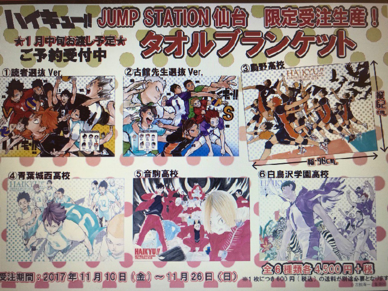 12月限定】ハイキュー‼︎ 完全受注生産 原作画 BIGタオル 青葉