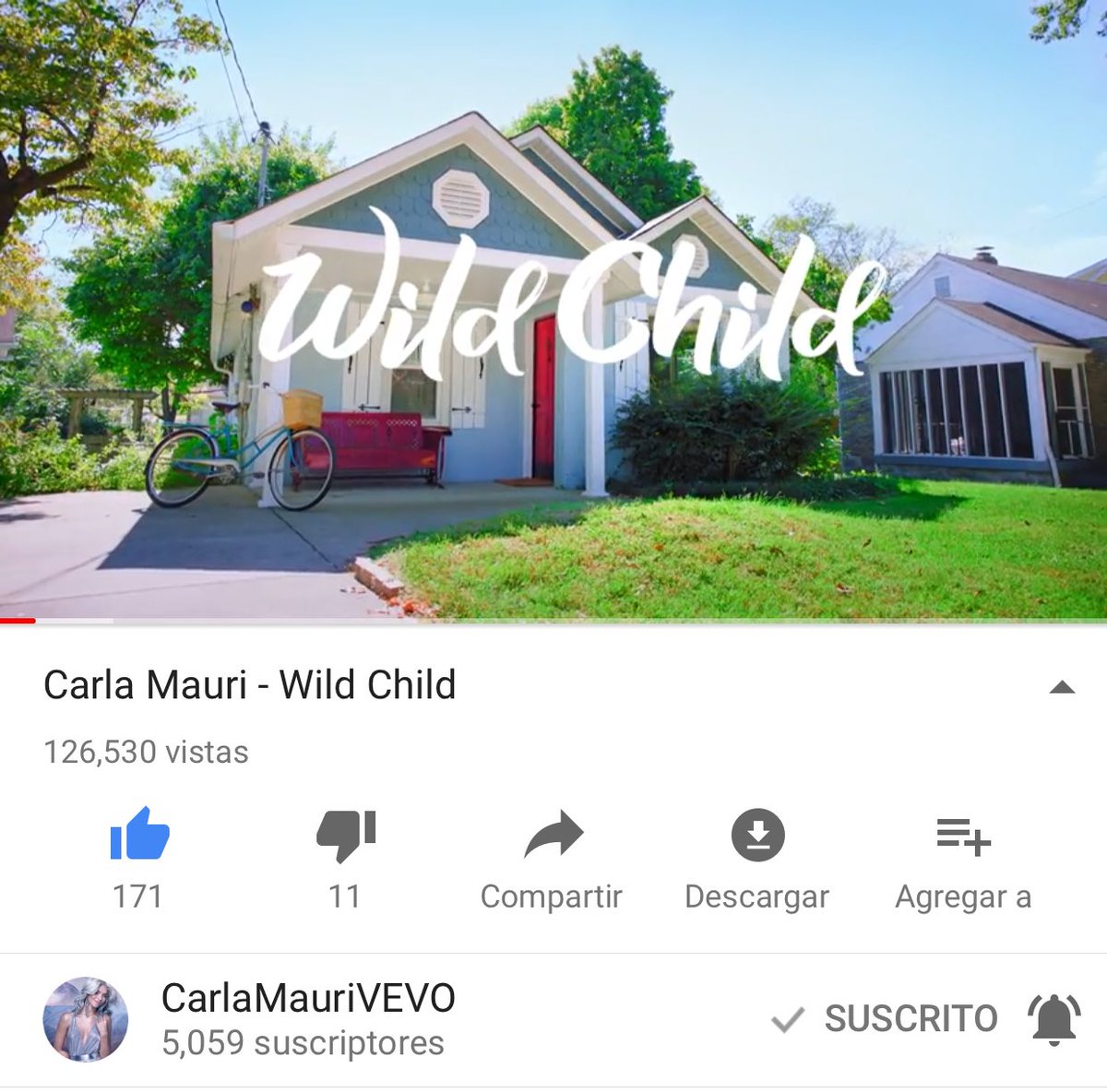 CarlaMauriClubO's tweet photo. Ya Llevamos 126,530 Visualizaciones 👏🏻👏🏻 ¡VAMOS POR MÁS #Maurifans! Link👉🏻 Carla Mauri - Wild Child https://t.co/kp0F6cBBIB vía @YouTube https://t.co/xeNDdyBH7B
