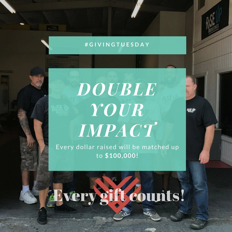 RiseUpIn's tweet photo. All of your donations will be MATCHED 100%! Please remember Rise Up Industries this #GivingTuesday! #Donations #Fundraising #Community #HomeboyIndustries #PlaceToBelong #Love #Kinship #FormerGangMembers #FormerFelons #SanDiego #Santee #Unity #Empower #Inspire #Impact #Giving https://t.co/L5rYvk1boT